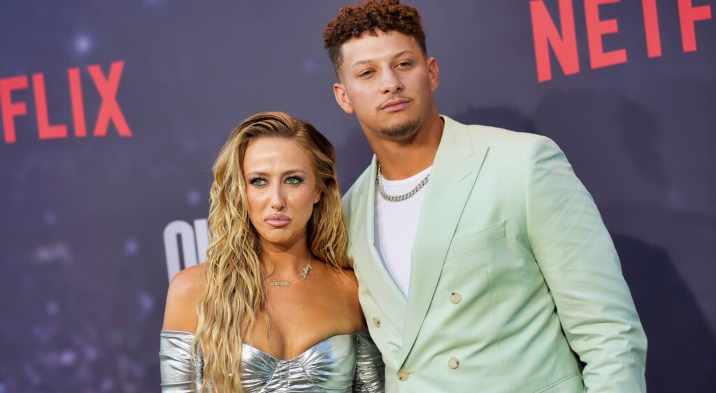 Brittany and Patrick Mahomes on the red carpet.