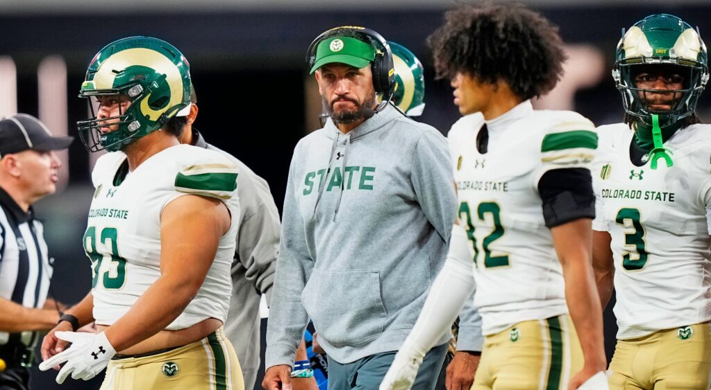Colorado state rams coach and players