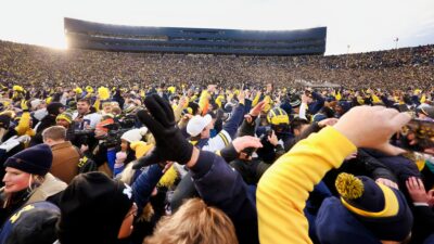 Michigan fans in stadium