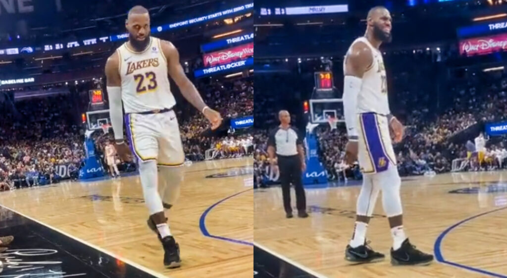Photos of LeBron James on the court during NBA game