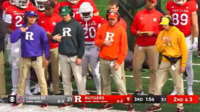 Rutgers play callers on sideline