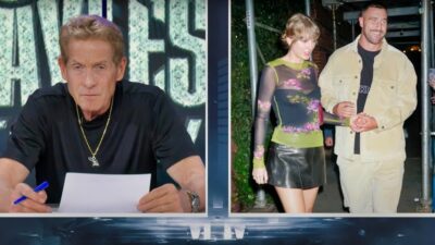 Skip Bayless speaking about Taylor Swift and Travis Kelce