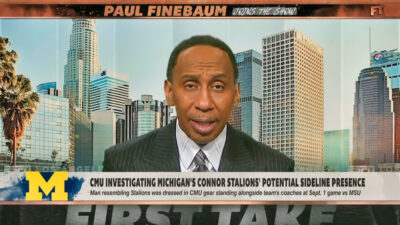 Stephen A. Smith speaking on First Take