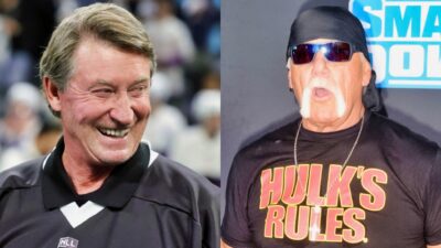 Wayne Gretzky smiling. Hulk Hogan with mouth open
