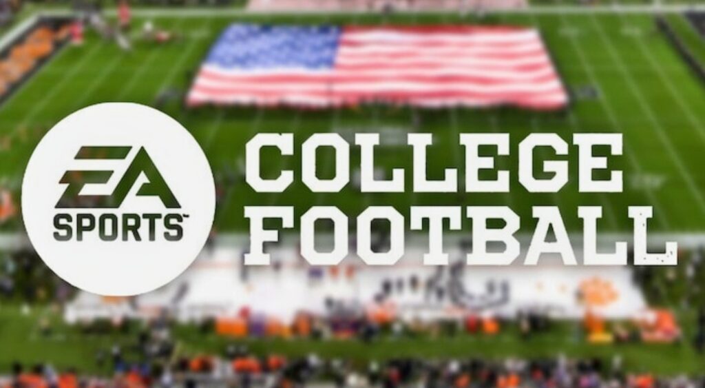 ea sports logo and football field with American flag
