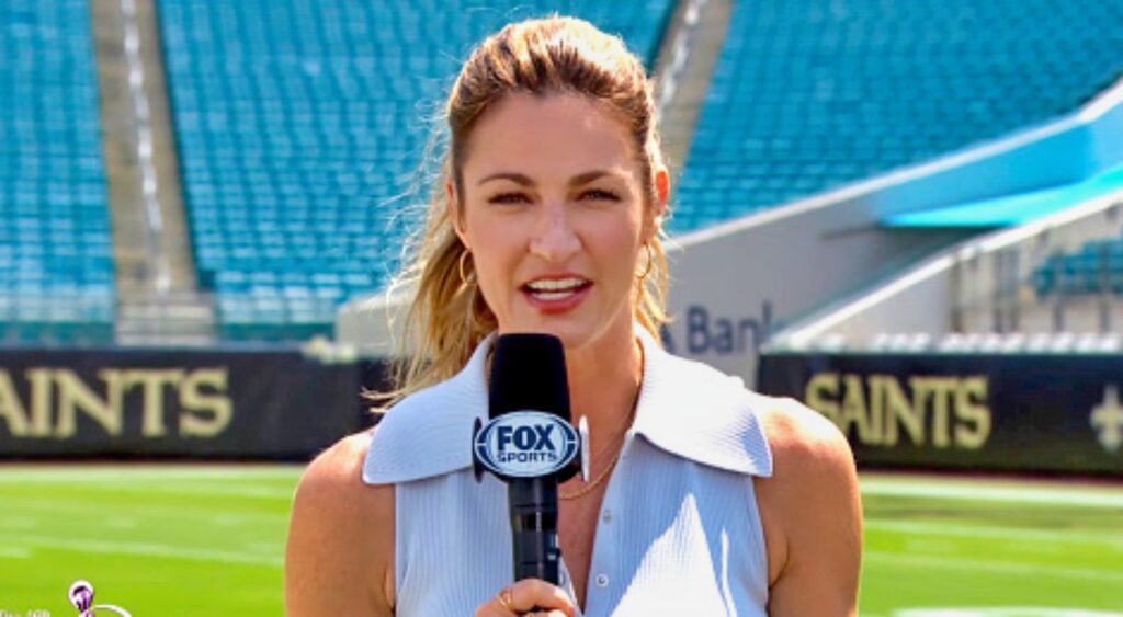 Erin Andrews gives a report.