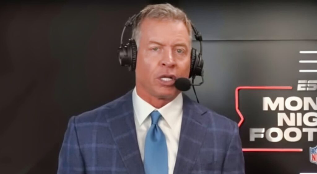 Troy Aikman in MNF booth