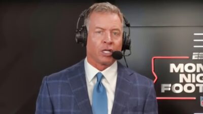Troy Aikman in MNF booth