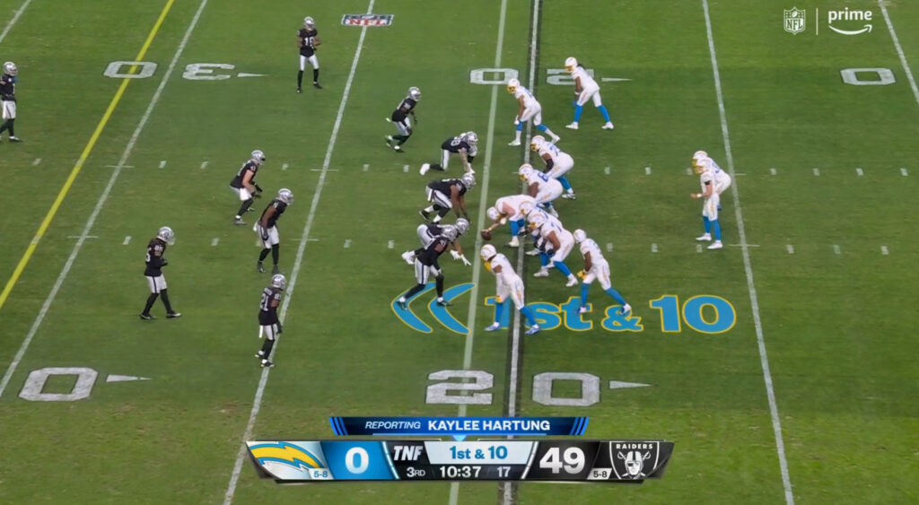 Chargers pre-snap vs. Raiders