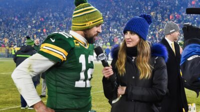 Aaron Rodgers and Erin Andrews during interview