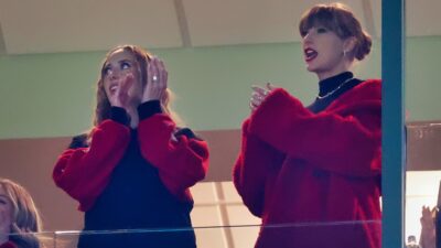 Brittany Mahomes and Taylor Swift in suite