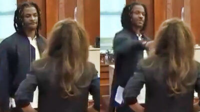 Photos of Ja Morant demonstrating punch to lawyer in court