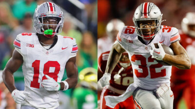 Photos of Marvin Harrison Jr. and TreVeyon Henderson in Ohio State gear