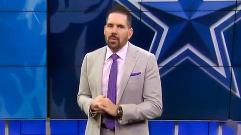 FOX NFL rules analyst Dean Blandino speaking on TV.