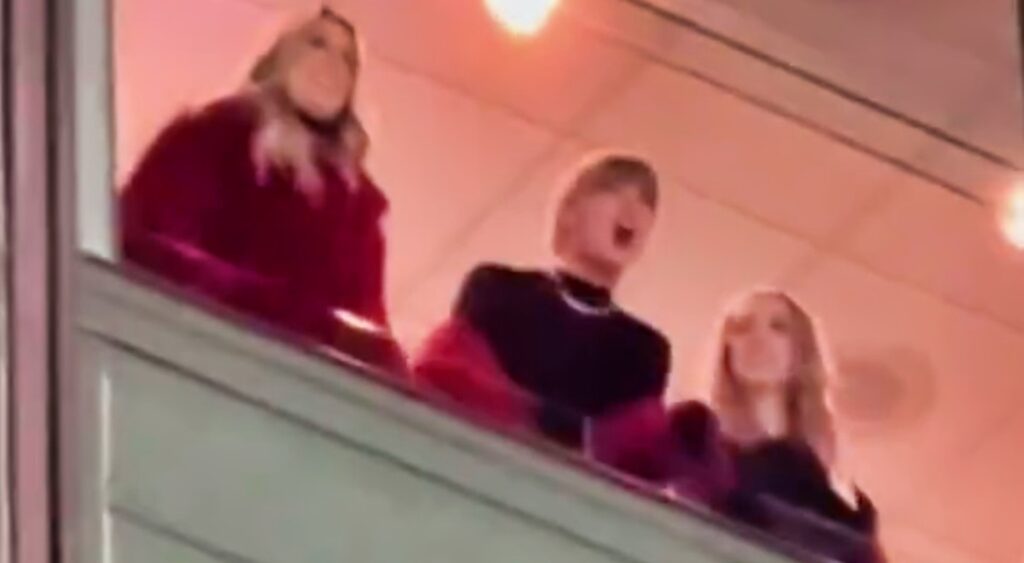 Taylor Swift and Brittany Mahomes in suite