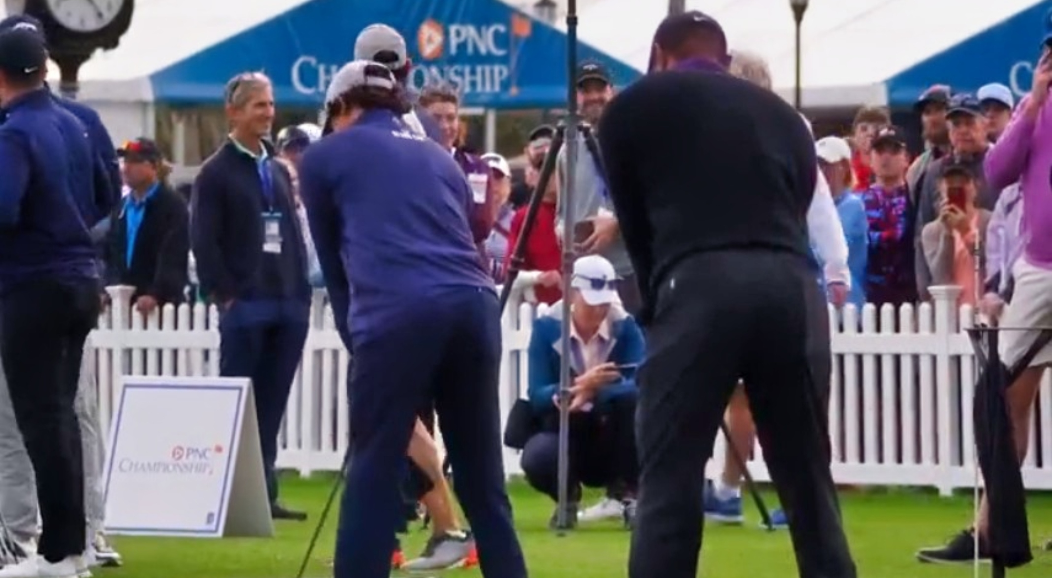 Tiger, Charlie Woods Show Off Eerily Similar Golf Swings