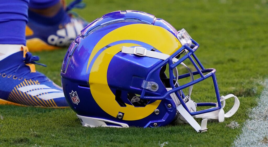Rams helmet on ground