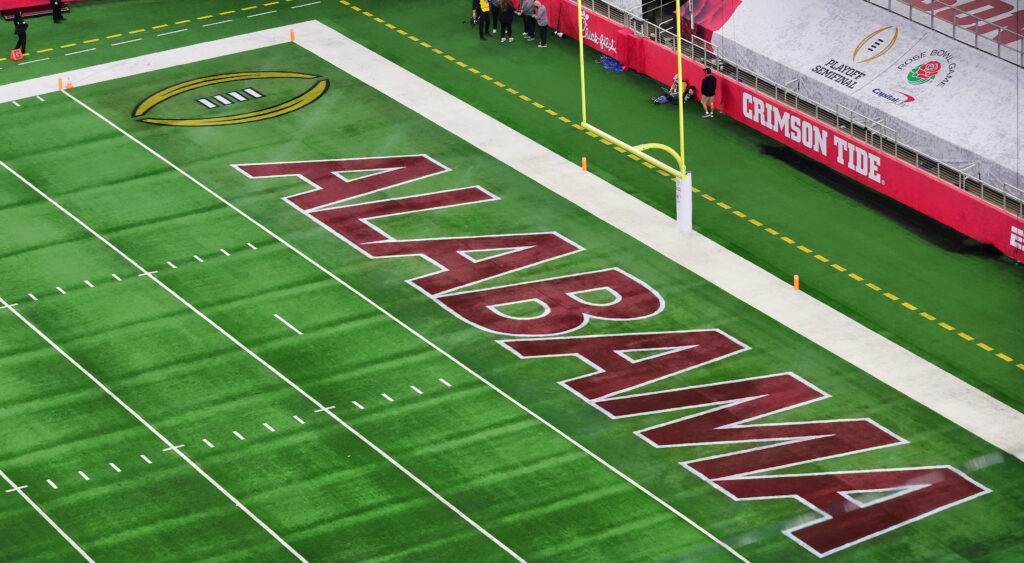 Alabama signage in end zone