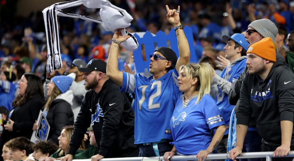 Lions fans in stands