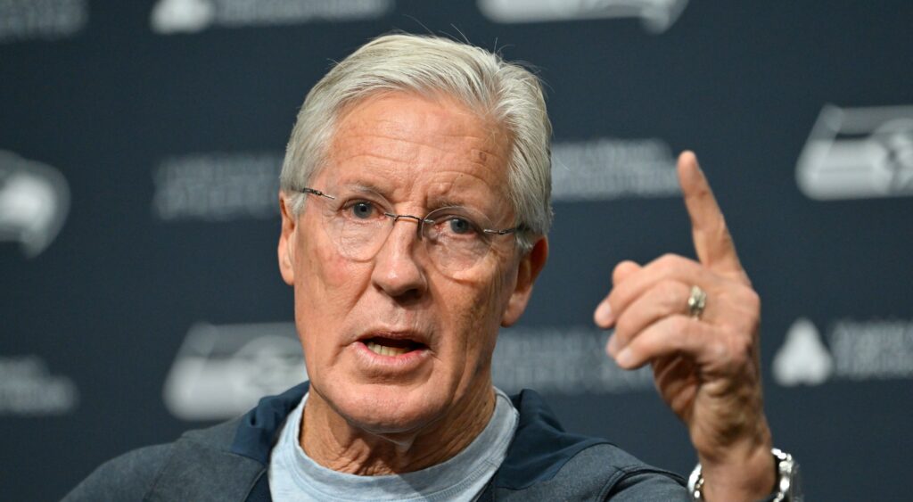 Pete Carroll speaking at Seattle Seahawks press conference.