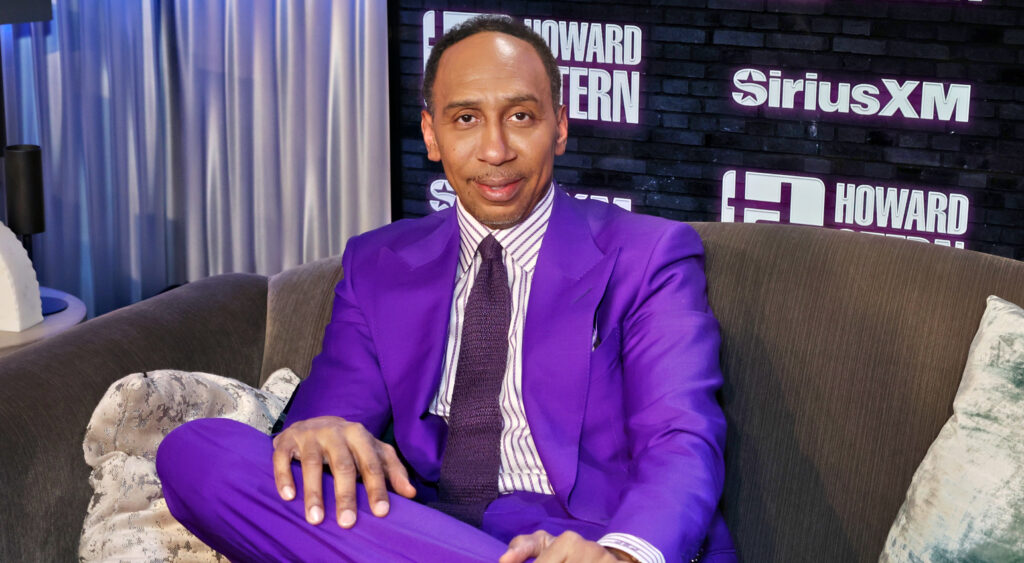 Stephen A. Smith in purple suit