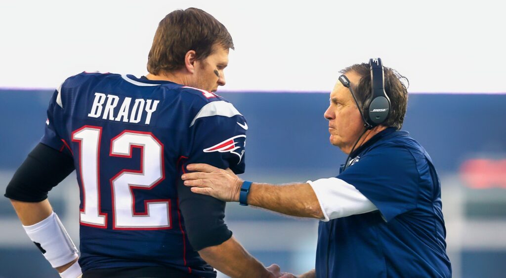 Tom Brady (left) speaking to Tom Brady (right).