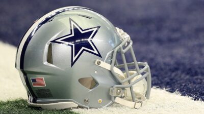 Dallas Cowboys helmet on ground