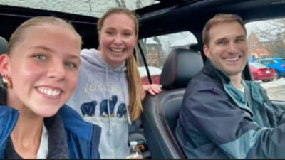Kirk Cousins driving two college girls