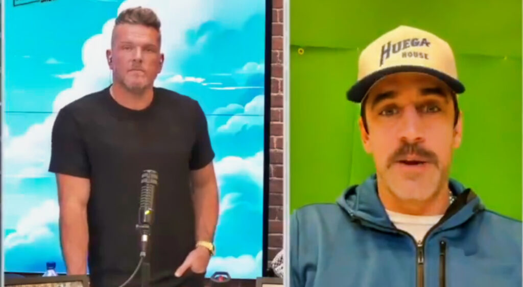 Pat McAfee and Aaron Rodgers on 'The Pat McAfee Show'