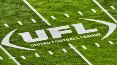 UFL logo on football field