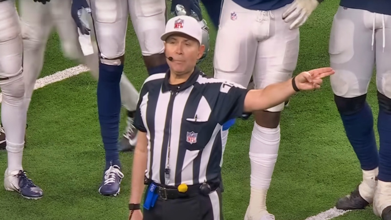 NFL referee Brad Allen making a call.