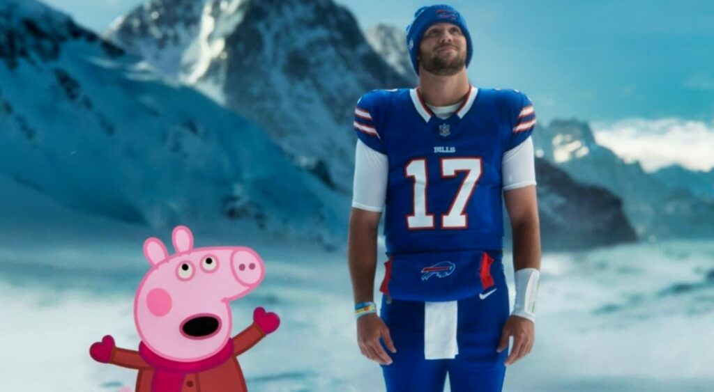 josh allen and peppa pig in commercial