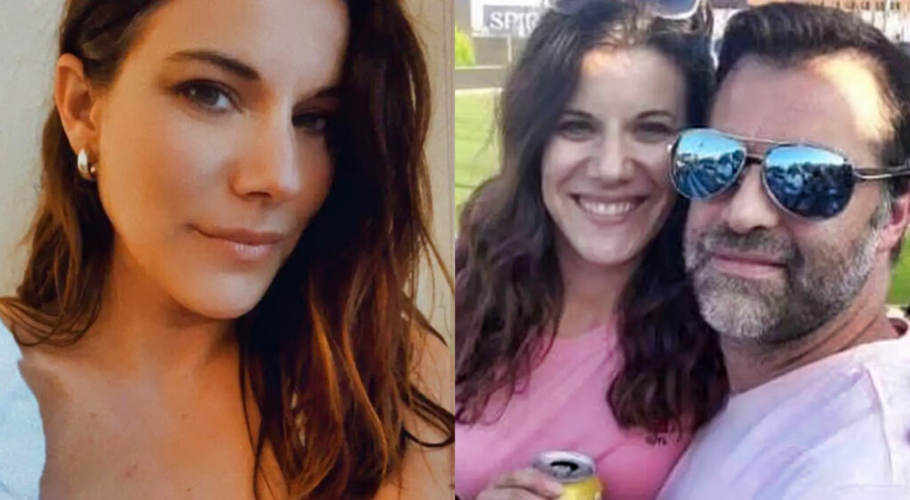 Close-up photo of Allison Schardin and photo of Allison Shardin with her husband