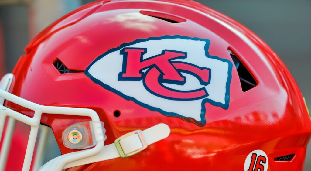 Chiefs logo on the helmet
