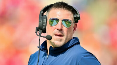 Mike Vrabel in shades and headset