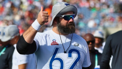 Jason Kelce holding a thumbs up