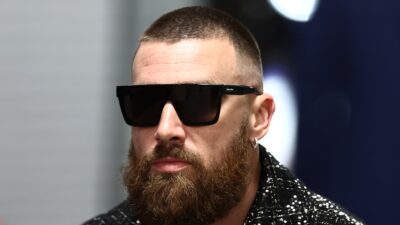 Travis Kelce with sunglasses on
