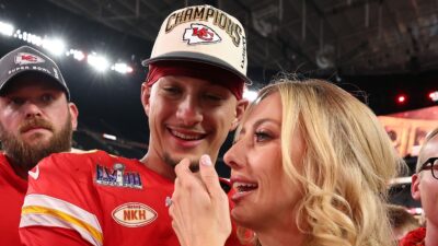 Patrick and Brittany after Super Bowl win