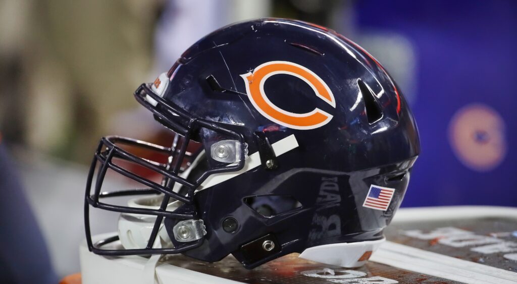 Chicago Bears helmet shown.