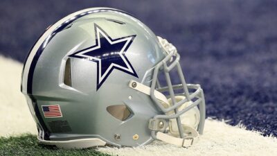 Dallas Cowboys helmet on ground