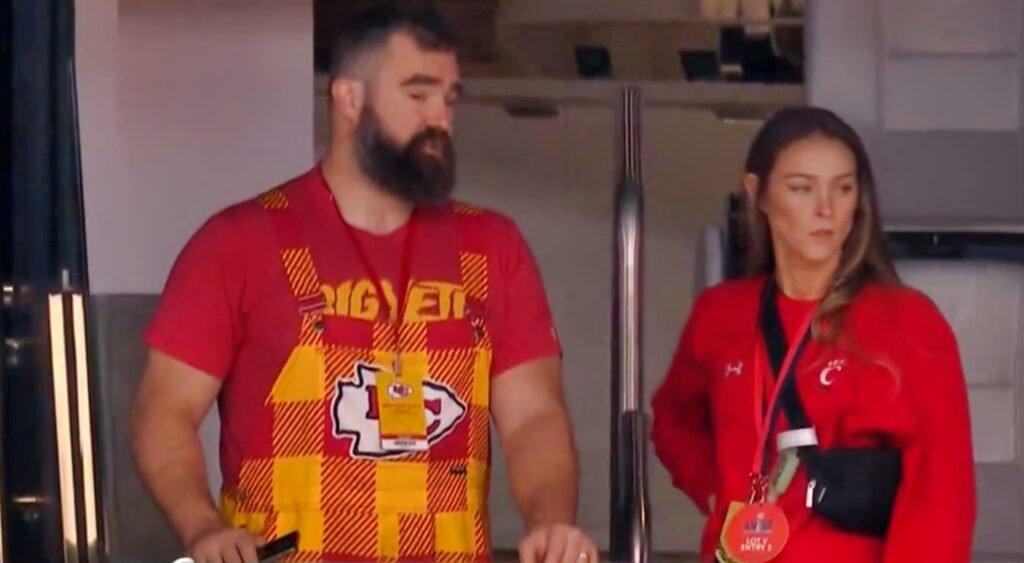 Kylie Kelce and Jason at suite 