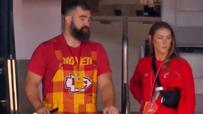 Kylie Kelce and Jason at suite