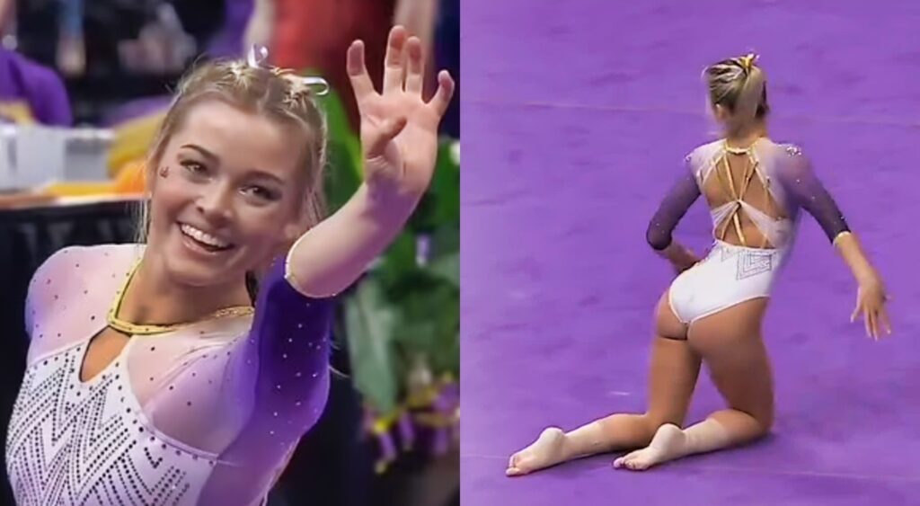 Olivia Dunne on gymnastics floor