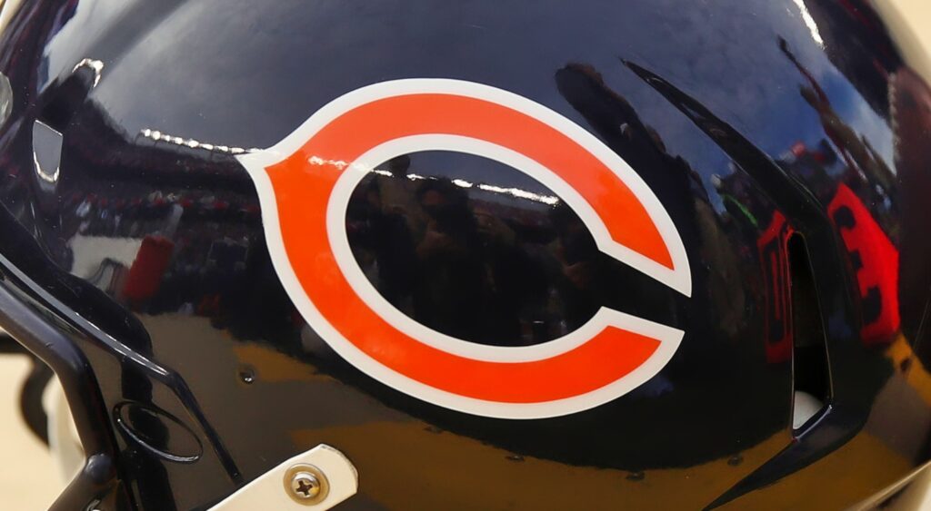 Chicago Bears logo on a helmet.