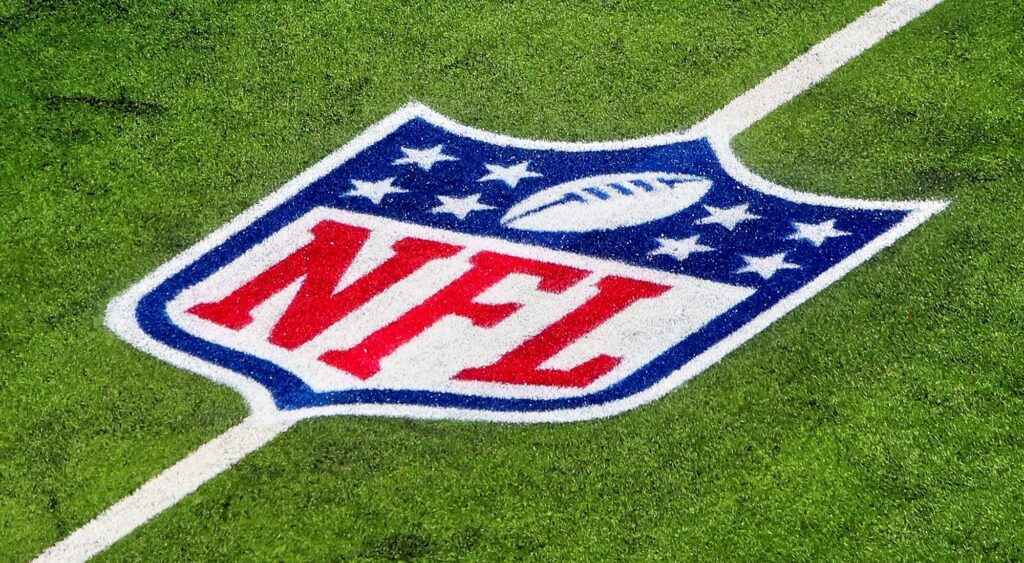 NFL logo shown on field.