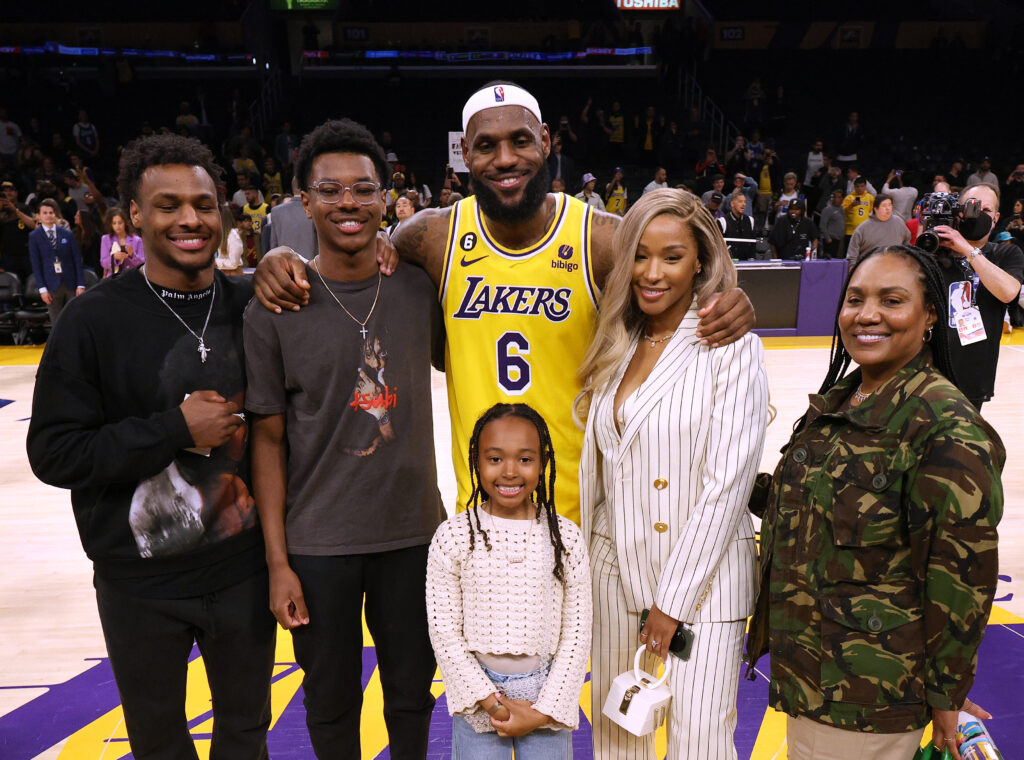 LeBron James with family