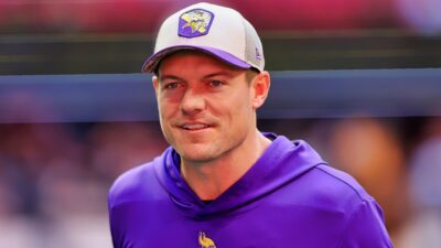 Kevin O'Connell in Vikings gear
