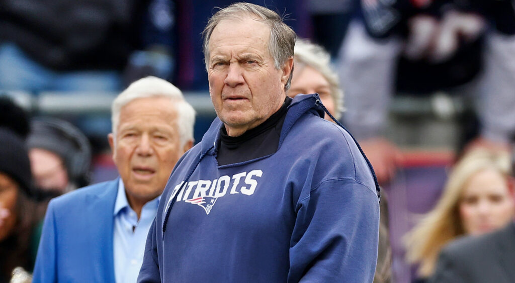 Bill Belichick in Patriots hoodie