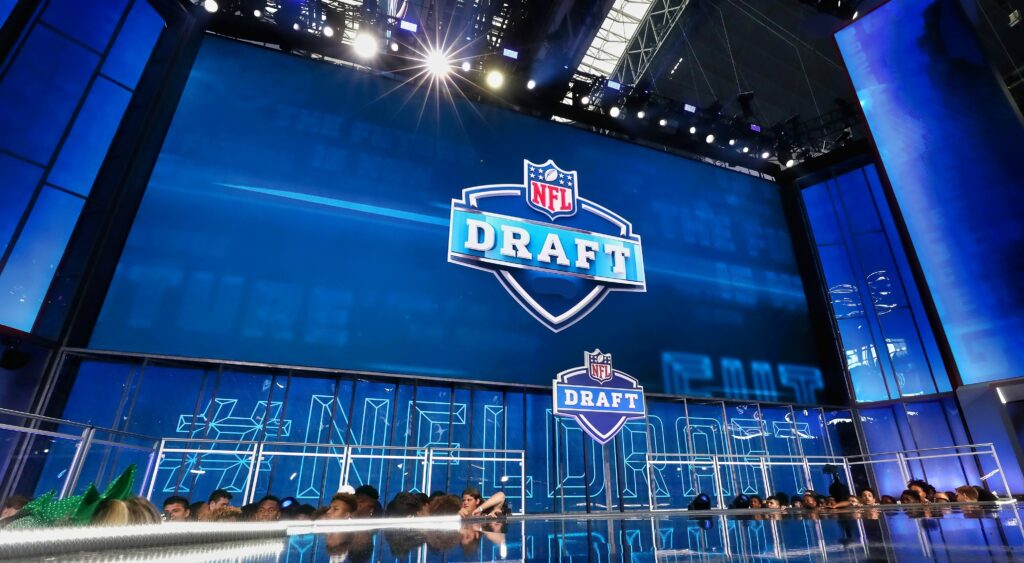Photo of the stage at the NFL Draft.