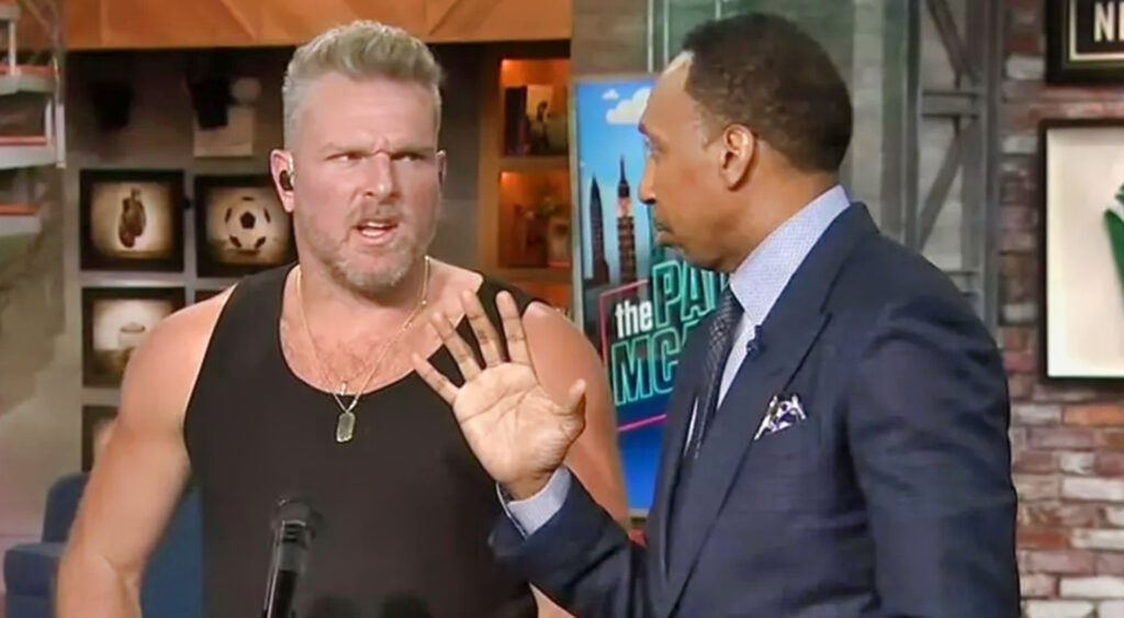 Pat McAfee and Stephen A. Smith arguing